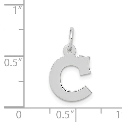 14k White Gold 14KW Small Block Letter C Initial Charm