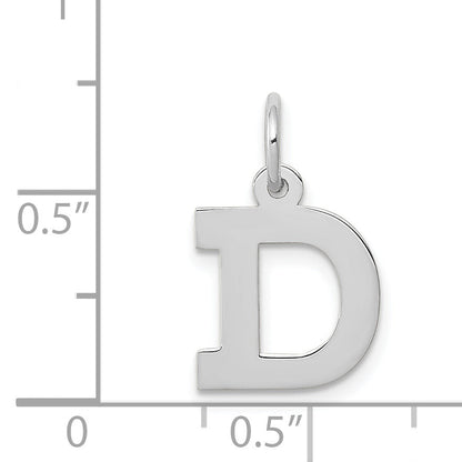 14k White Gold 14KW Small Block Letter D Initial Charm