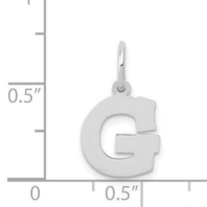 14k White Gold 14KW Small Block Letter G Initial Charm