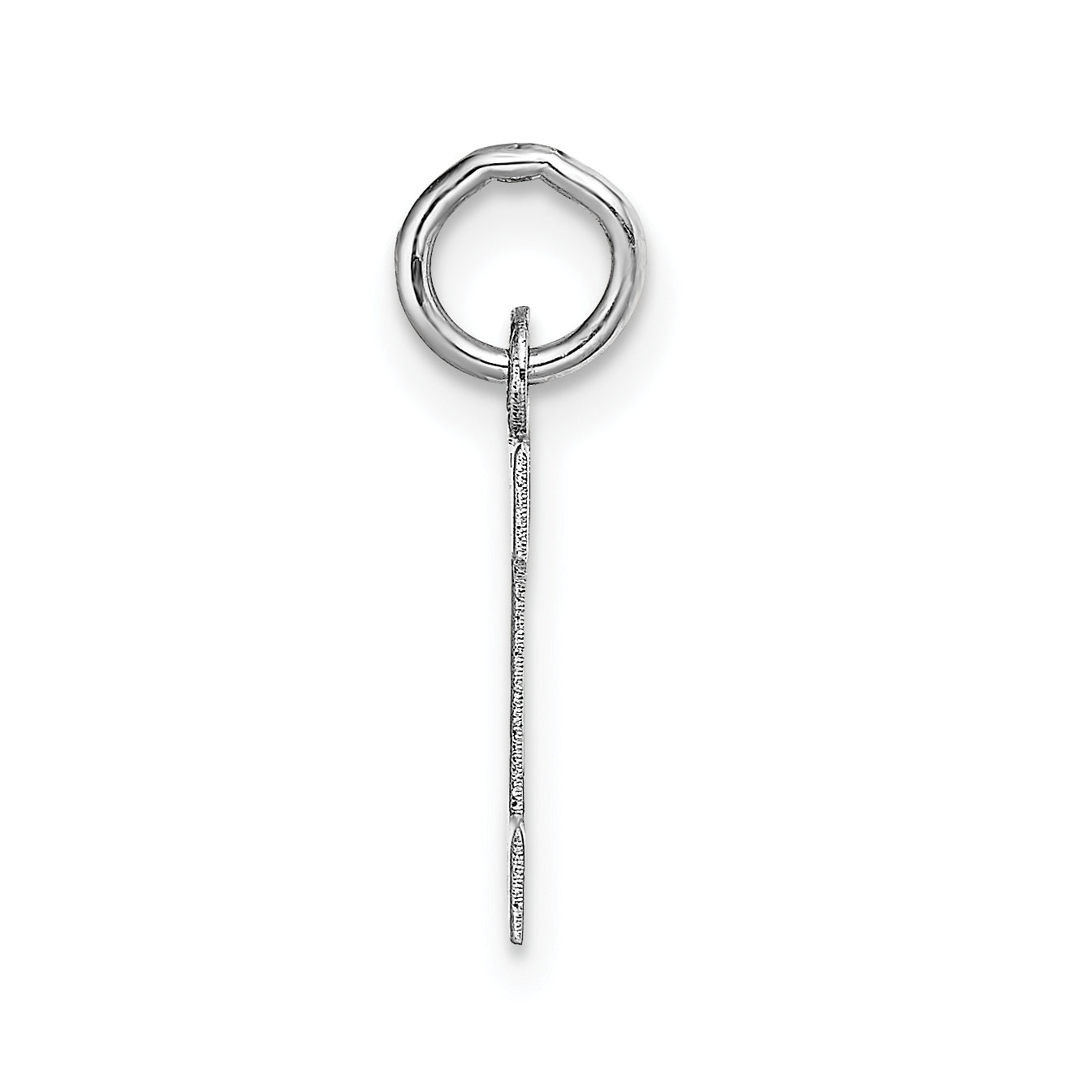 14k White Gold 14KW Small Block Letter I Initial Charm