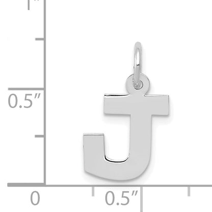 14k White Gold 14KW Small Block Letter J Initial Charm