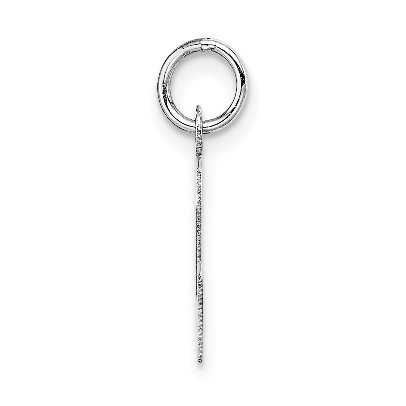 14k White Gold 14KW Small Block Letter L Initial Charm