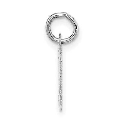 14k White Gold 14KW Small Block Letter M Initial Charm