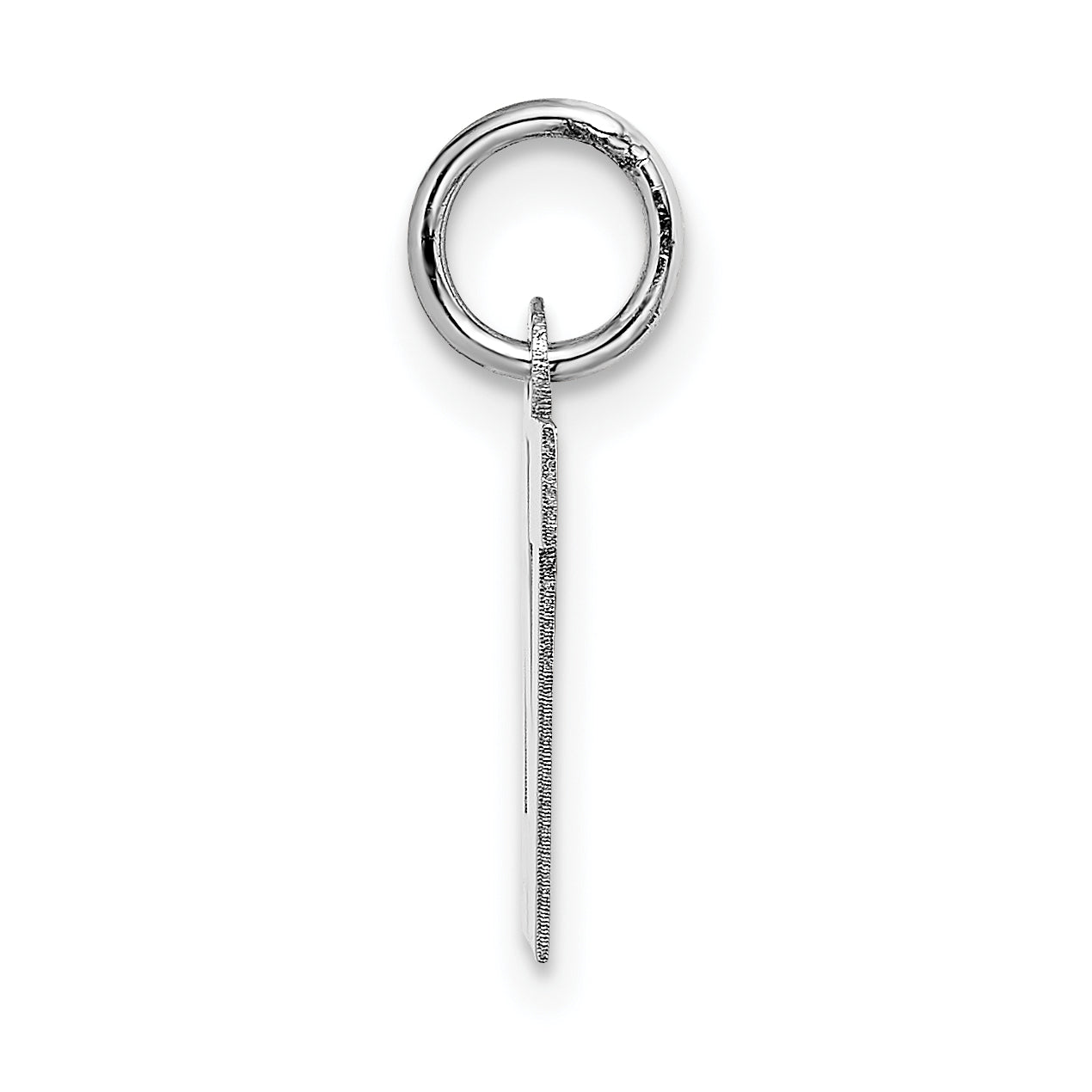 14k White Gold 14KW Small Block Letter N Initial Charm