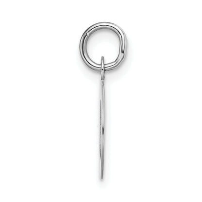 14k White Gold 14KW Small Block Letter O Initial Charm