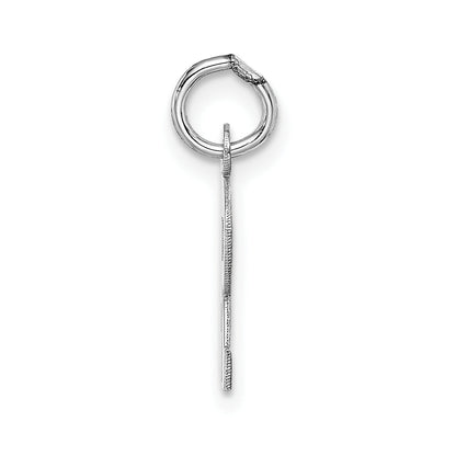 14k White Gold 14KW Small Block Letter R Initial Charm