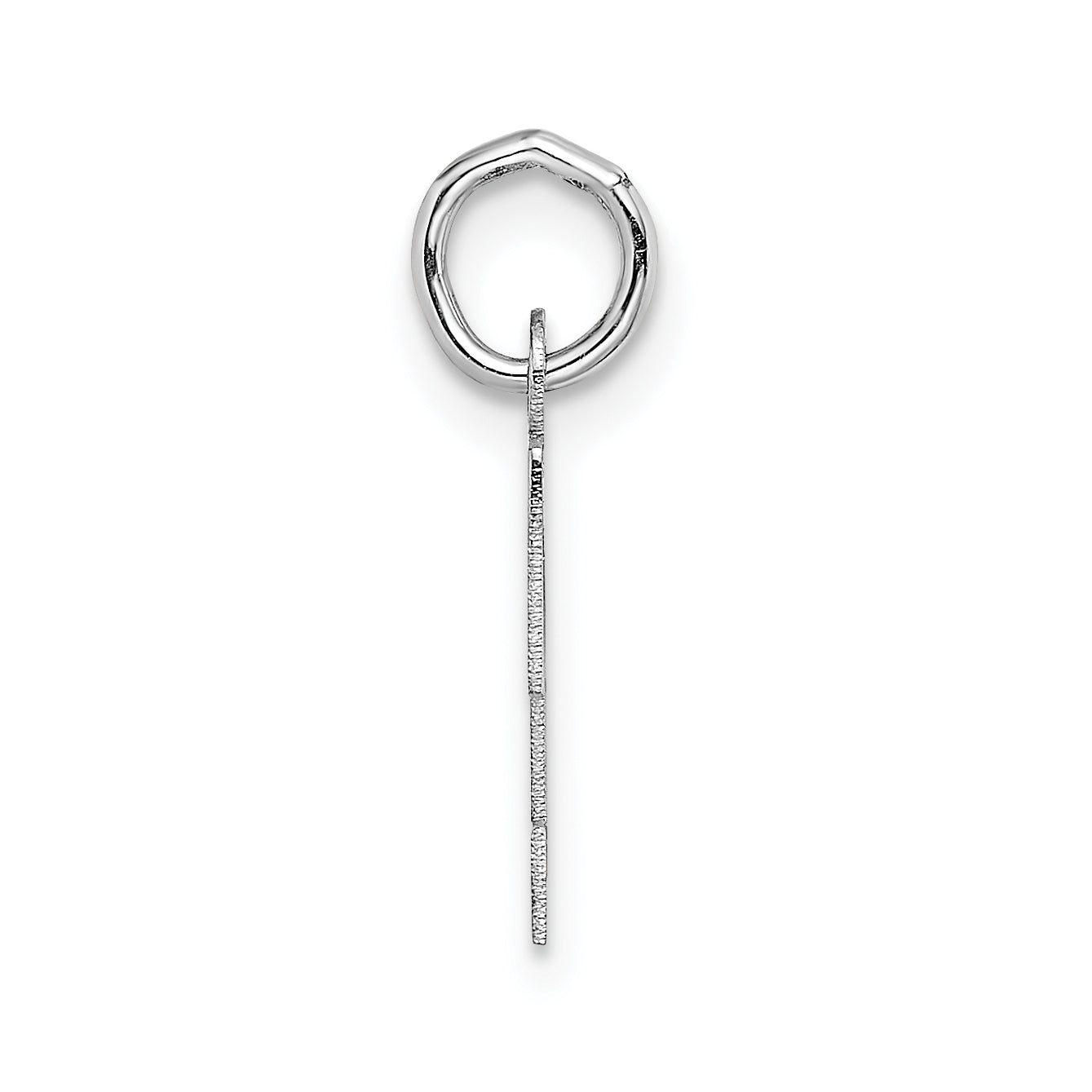 14k White Gold 14KW Small Block Letter T Initial Charm