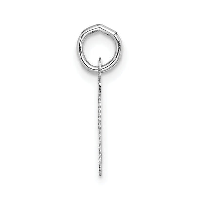 14k White Gold 14KW Small Block Letter T Initial Charm