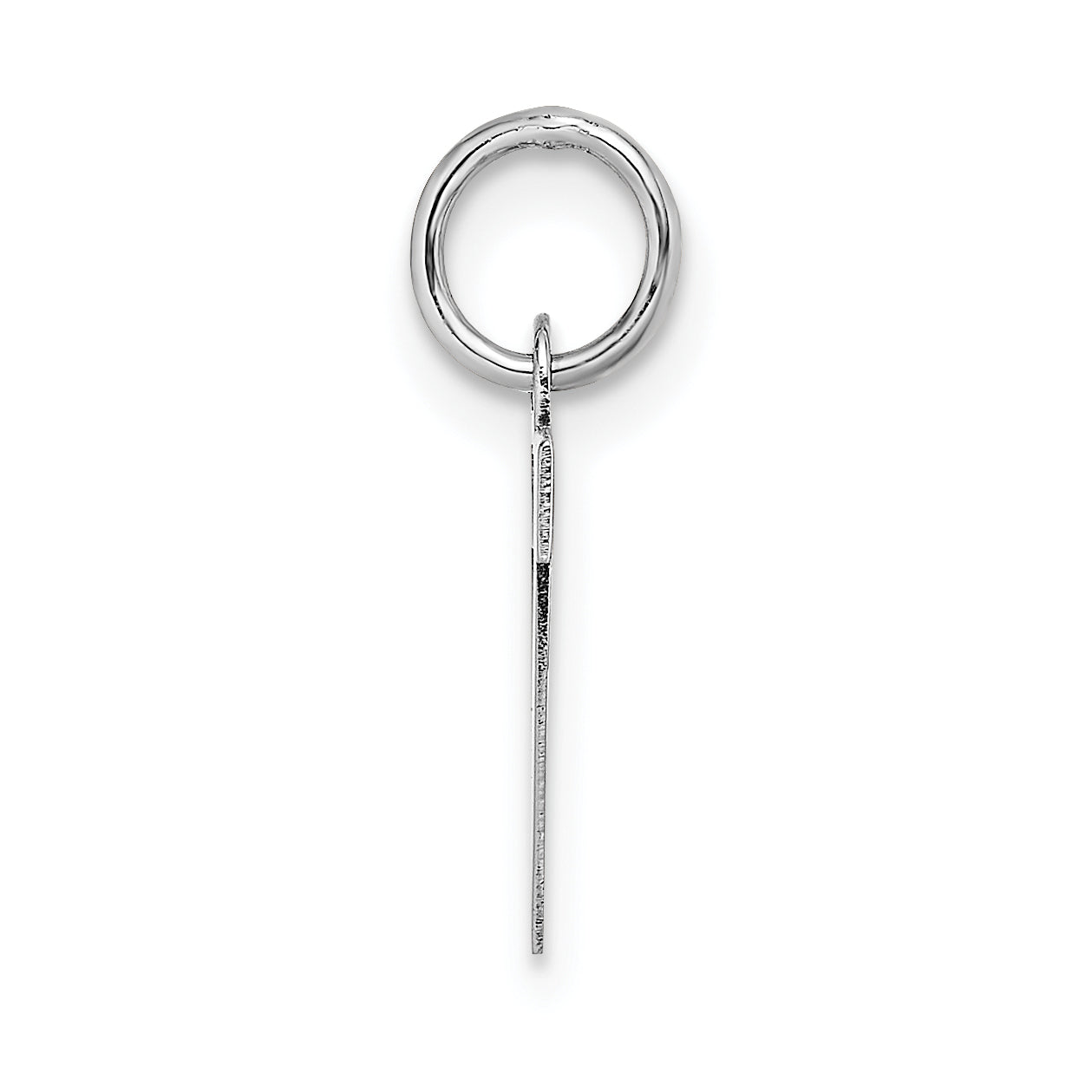 14k White Gold 14KW Small Block Letter V Initial Charm