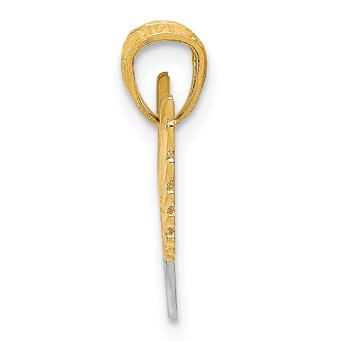 14k Yellow & Rhodium 14K and White Rhodium Polished Hearts w/ Wings Pendant