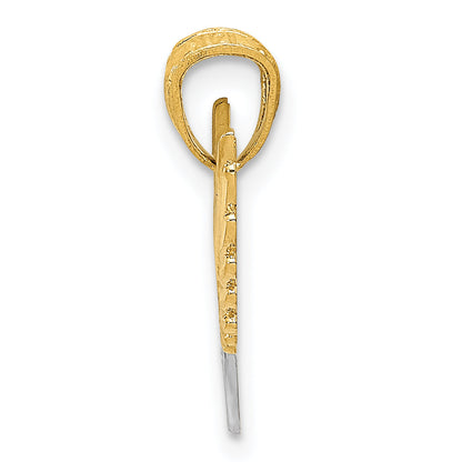 14k Yellow & Rhodium 14K and White Rhodium Polished Hearts w/ Wings Pendant