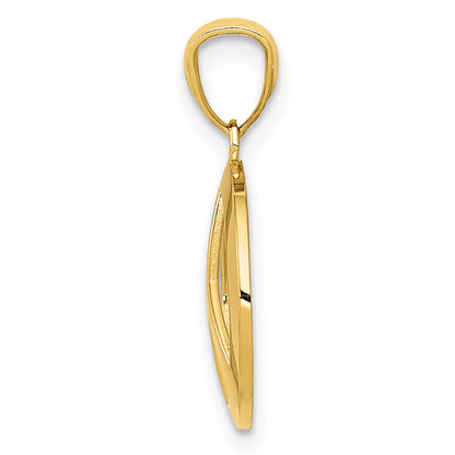 14k Yellow Gold 14k Polished Peace Sign Circle Pendant