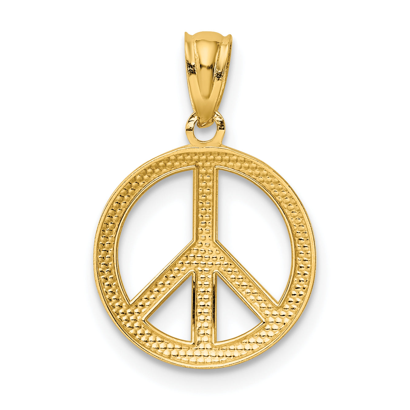14k Yellow Gold 14k Polished Peace Sign Circle Pendant