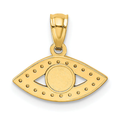 14k Yellow Gold 14K Enameled Eye Pendant