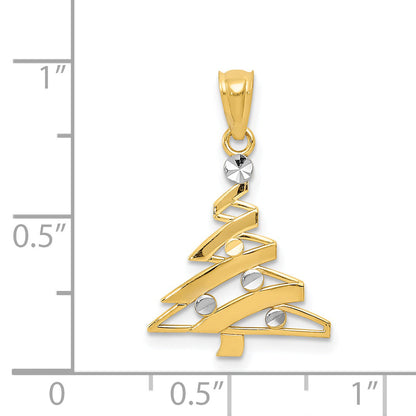14k Yellow & Rhodium 14k w/Rhodium Christmas Tree Pendant