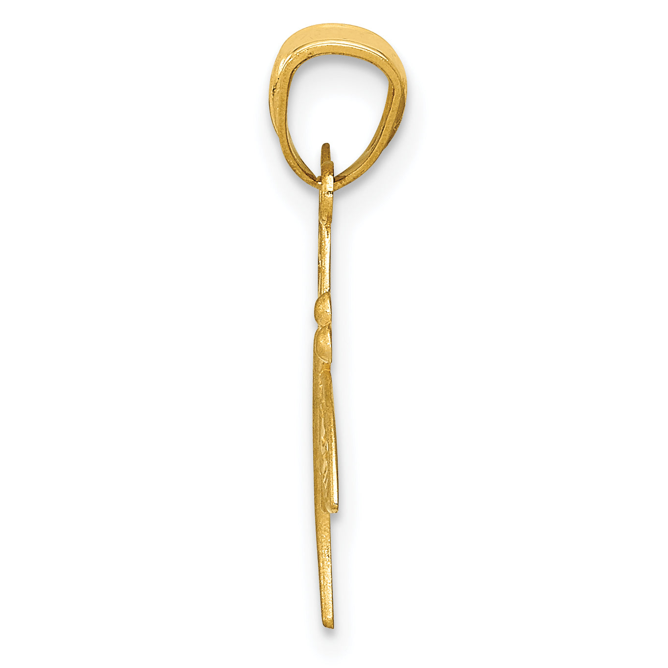 14k Yellow Gold 14k Satin Diamond-cut Dragonfly Pendant