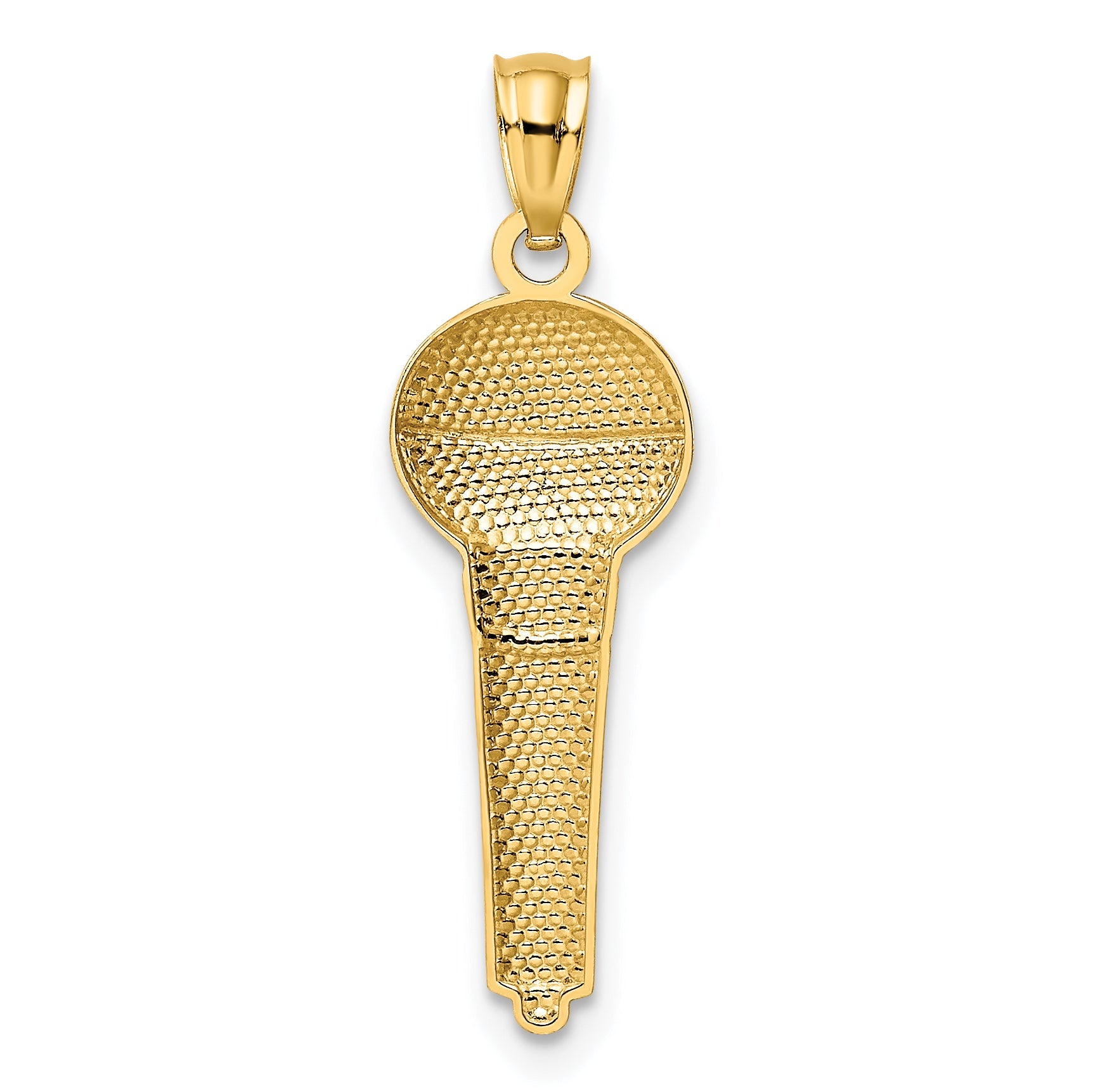 14k Yellow & Rhodium 14k and Rhodium Microphone Pendant