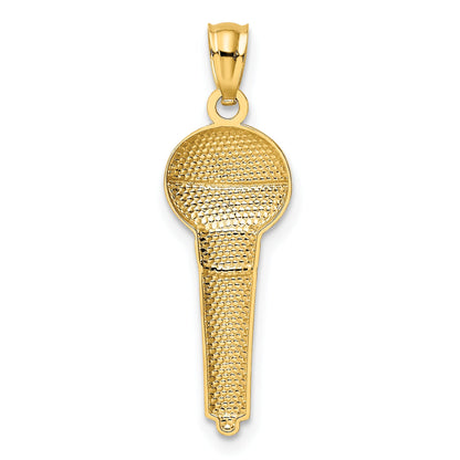 14k Yellow & Rhodium 14k and Rhodium Microphone Pendant