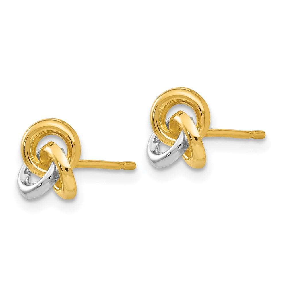 14K Yellow & Rhodium Trinity Knot Earrings