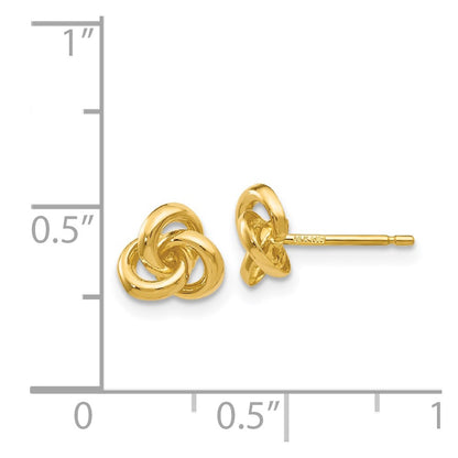 14K Yellow Gold Trinity Knot Earrings