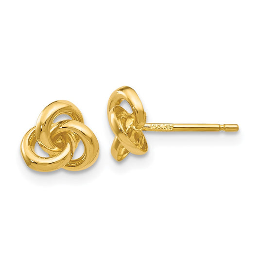 14K Yellow Gold Trinity Knot Earrings