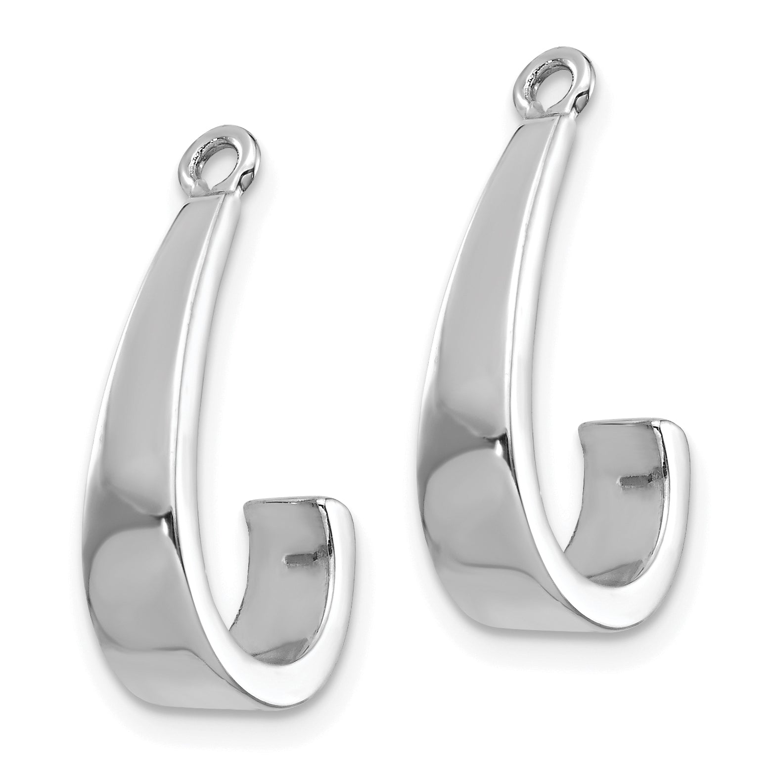 14K White Gold J Hoop Earrings Jackets
