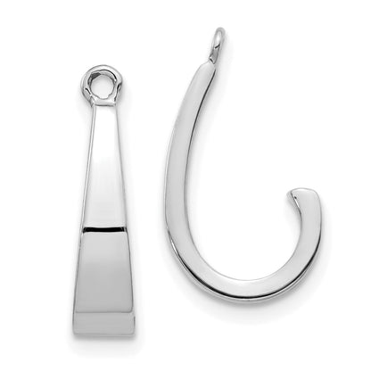 14K White Gold J Hoop Earrings Jackets