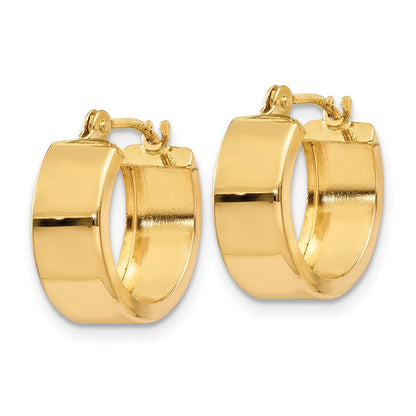 14K Yellow Gold Polished Hoop Earrings