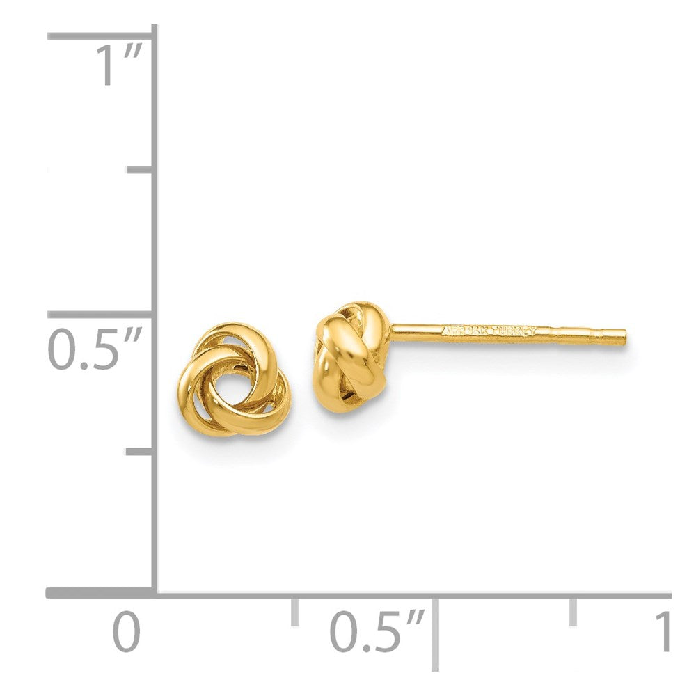 14K Yellow Gold Polished Knot Post Earrings