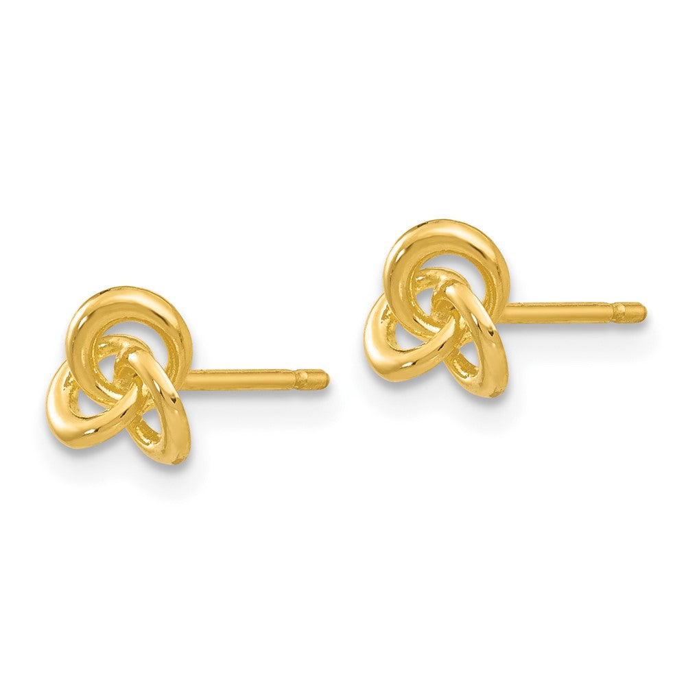 14K Yellow Gold Polished Trinity Knot Post Earrings