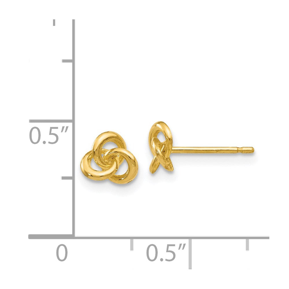 14K Yellow Gold Polished Trinity Knot Post Earrings