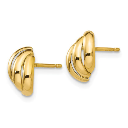 14K Yellow Gold Polished Fancy Post Earrings