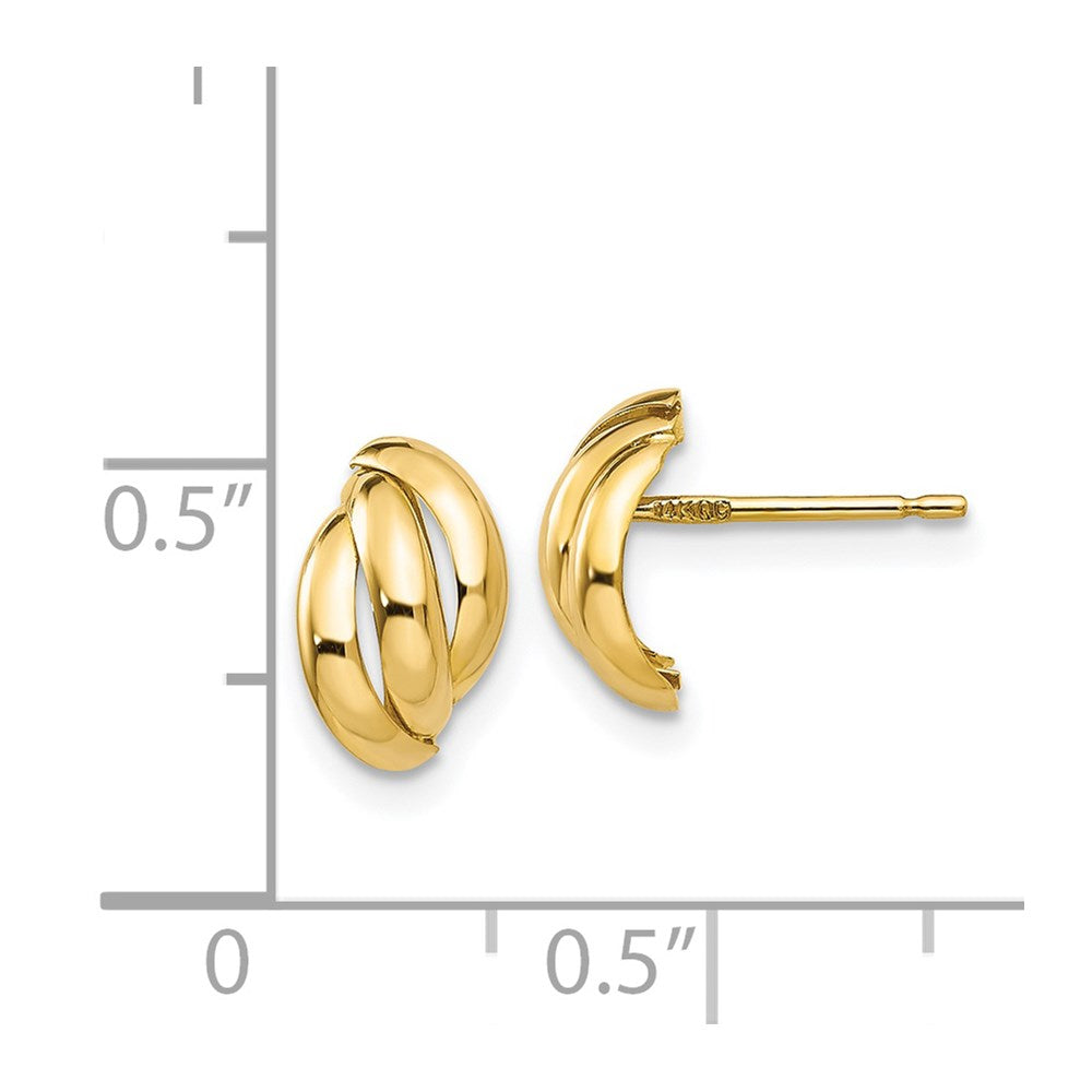 14K Yellow Gold Polished Fancy Post Earrings