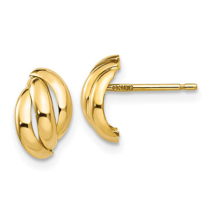 14K Yellow Gold Polished Fancy Post Earrings