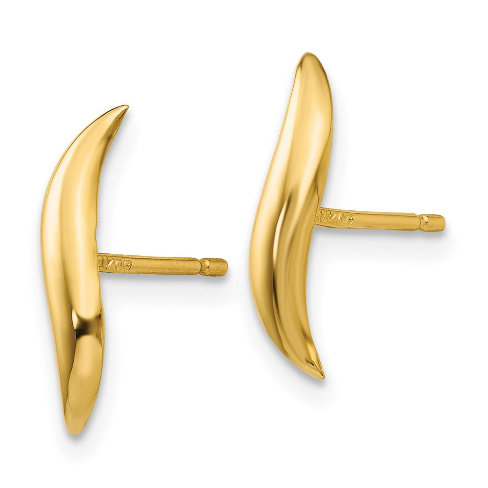 14K Yellow Gold Polished Fancy Post Earrings
