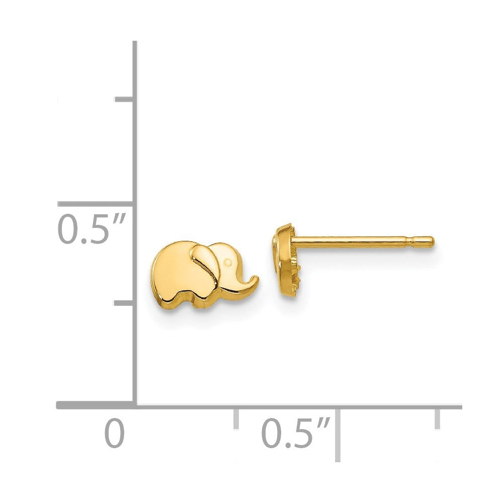 14K Yellow Gold Polished Elephant Post Earrings