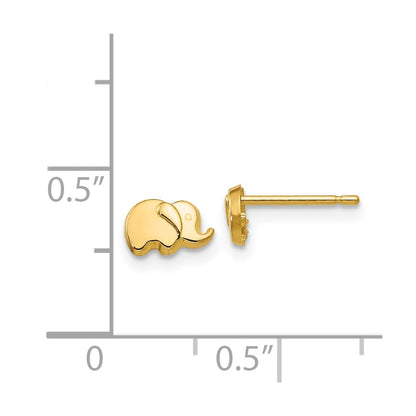 14K Yellow Gold Polished Elephant Post Earrings