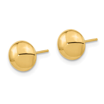 14K Yellow Gold Polished Button Post Earrings