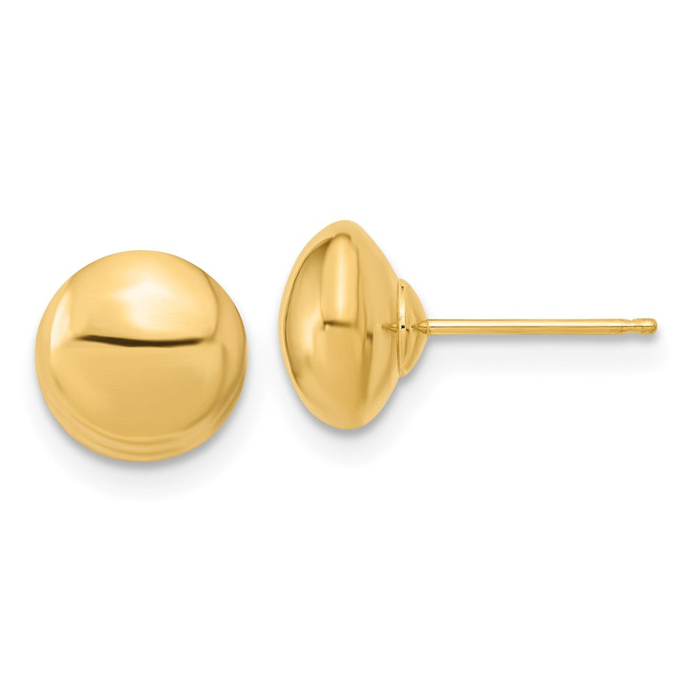 14K Yellow Gold Polished Button Post Earrings