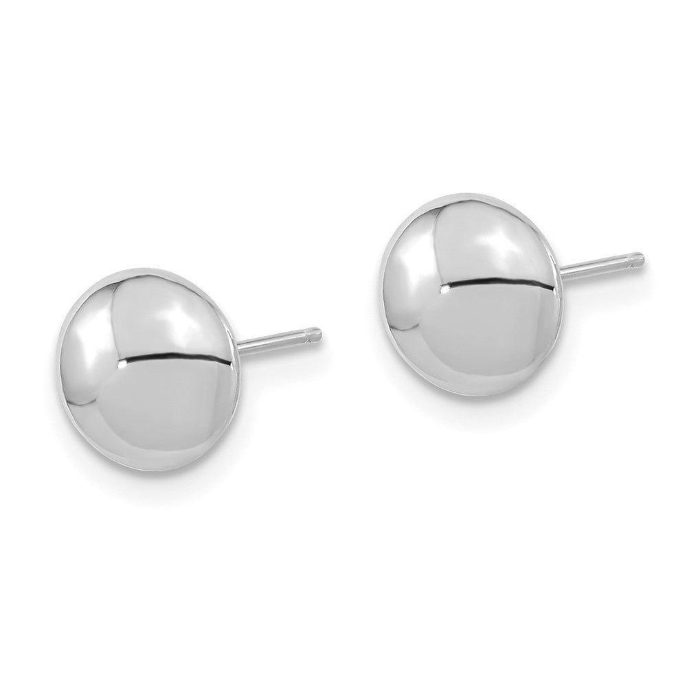 14K White Gold Polished Button Post Earrings