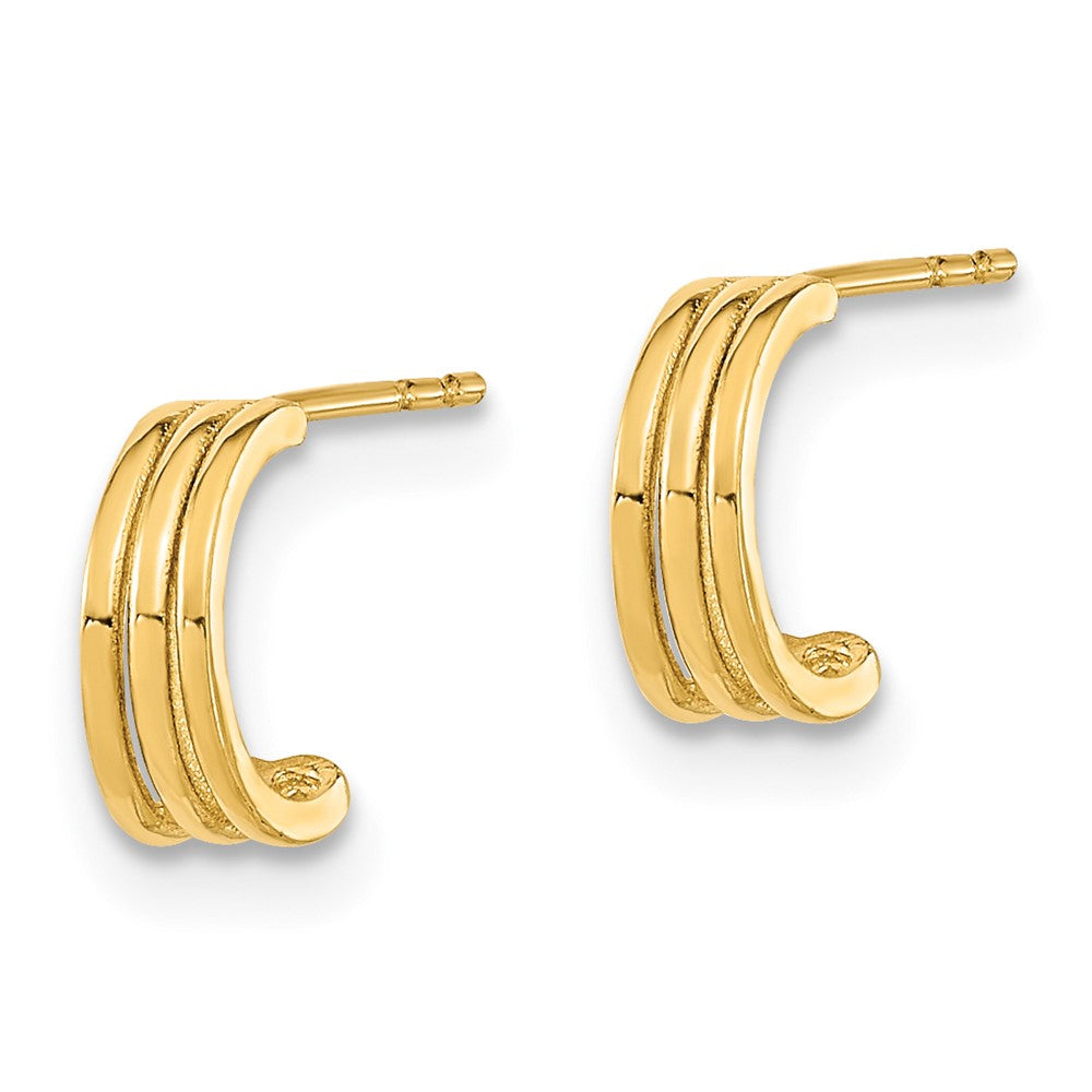 14K Yellow Gold Polished Hoop Post Earrings