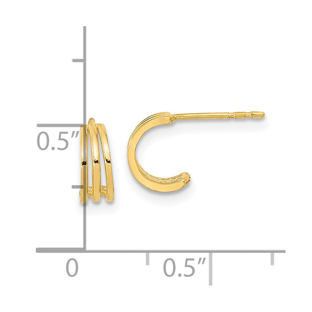 14K Yellow Gold Polished Hoop Post Earrings