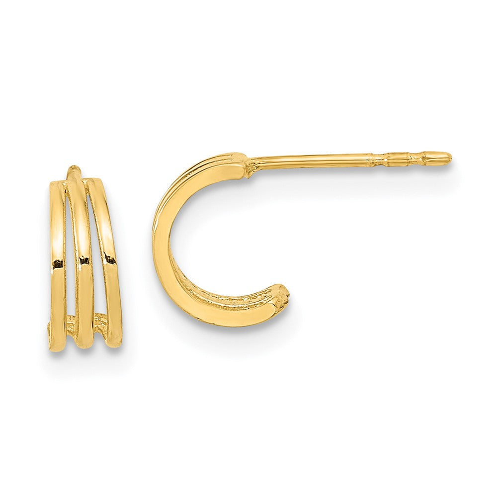 14K Yellow Gold Polished Hoop Post Earrings