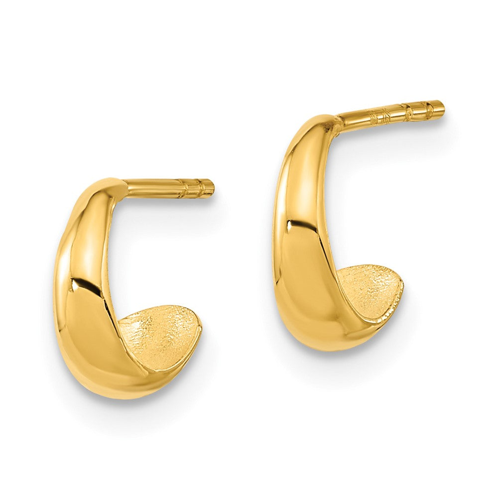14K Yellow Gold Polished Hoop Post Earrings