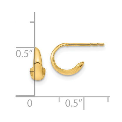 14K Yellow Gold Polished Hoop Post Earrings