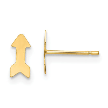 14K Yellow Gold Polished Arrow Post Earrings