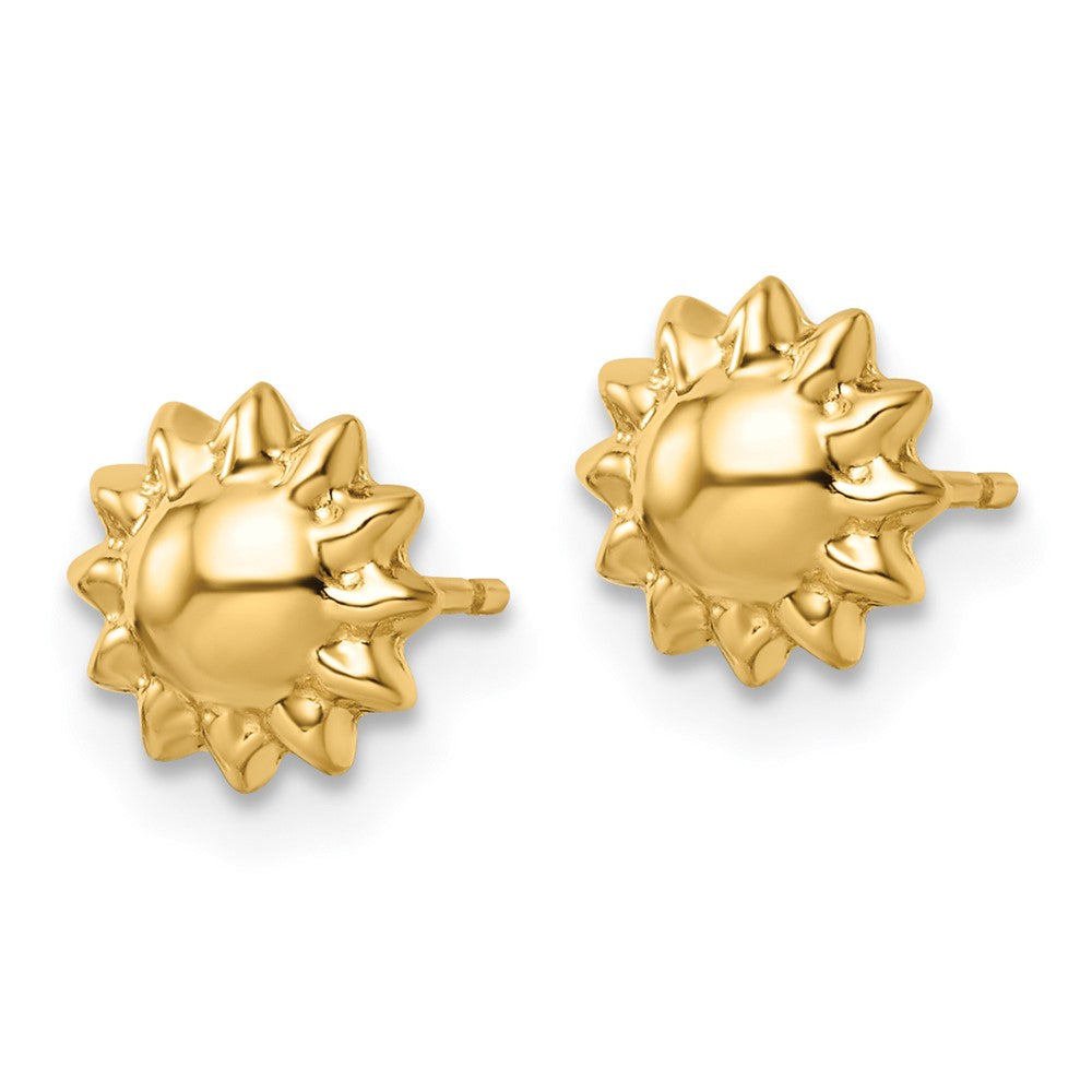 14K Yellow Gold Polished Sun Post Earrings
