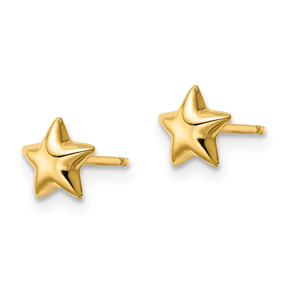 14K Yellow Gold Polished Star Post Earrings