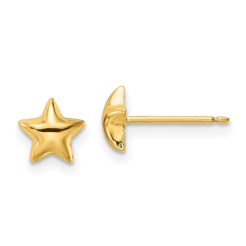 14K Yellow Gold Polished Star Post Earrings