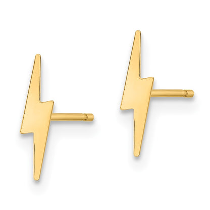 14K Yellow Gold Polished Lightning Bolt Post Earrings